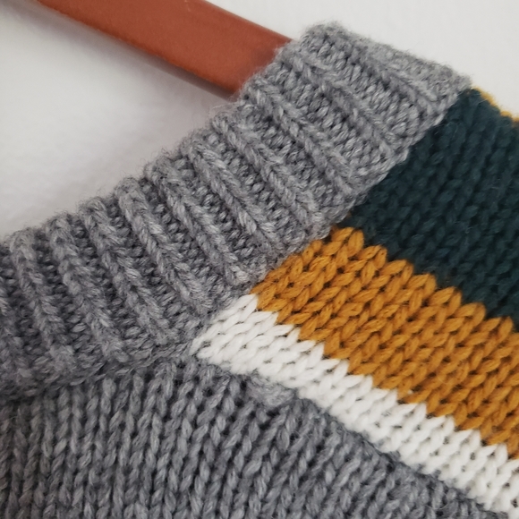 Madewell Striped Rainbow Gray Pullover Sweater XXL - Picture 7 of 15